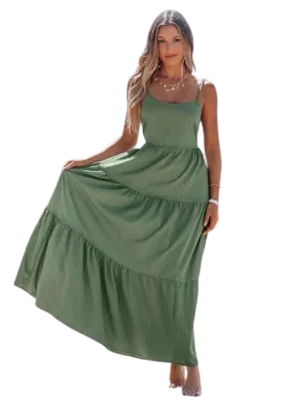 LILBETTER Women Boho Backless Long Maxi Evening Party Dress Beach Sundress