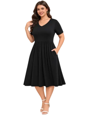 Women's Short Sleeve Casual Loose T-Shirt Dress