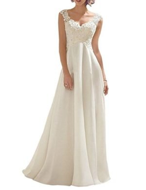 Generic Women's Summer Style Sleeveless Lace Wedding Dress Long White Tube Dress (size16)