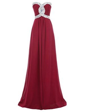 Erosebridal Long Prom Dress 2017 Chiffon Bridesmaid Dress Formal Gowns US 6 Burgundy