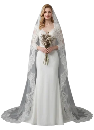 New Elegant Cathedral Length Wedding Bridal Veil+Comb