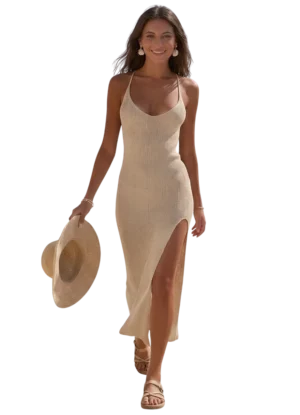 Tenflyer Women Sexy Long Slit Beach Bikini Cover-up Dress
