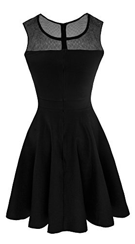Heloise Women's A-Line Sleeveless Pleated Little Black Cocktail Party Dress (M, Black) - Image 4