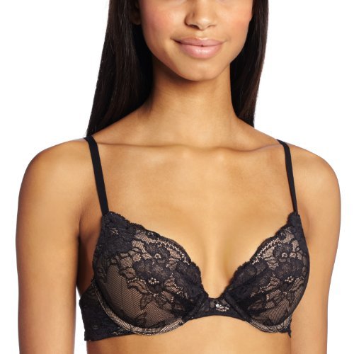 Maidenform Women's Ultimate Emblellished Push Up Bra, Black/Body