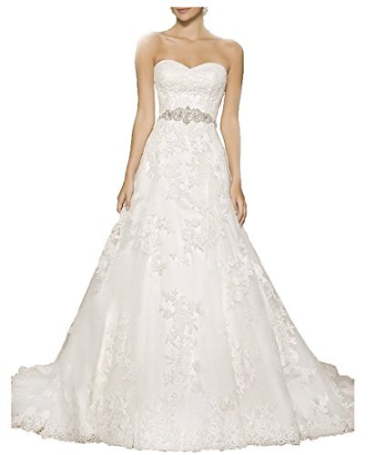 Vickyben Strapless a Line Wedding Dress 2029 Long Sleeveless Bridal Gown Ivory 14
