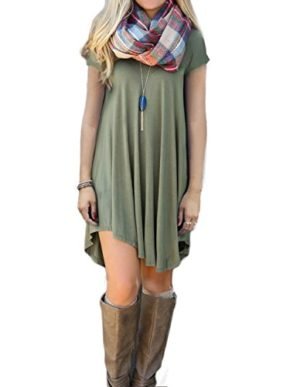O-Neck Casual Loose Fit T-Shirt Dress