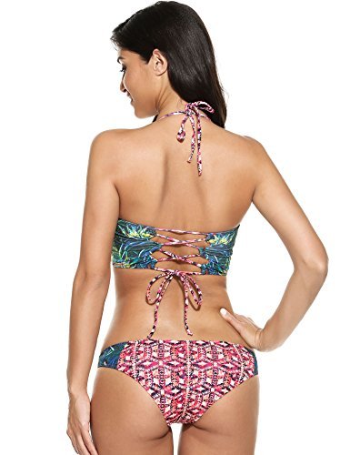 Ekouaer Bikinis Sets Womens Two Piece Swimwear Halter Tankini Swimsuit Sets - Image 3