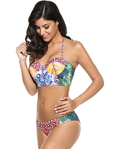 Ekouaer Bikinis Sets Womens Two Piece Swimwear Halter Tankini Swimsuit Sets - Image 5