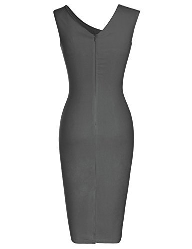 MUXXN Women's Retro 1950s Style Sleeveless Slim Business Pencil Dress - Image 3