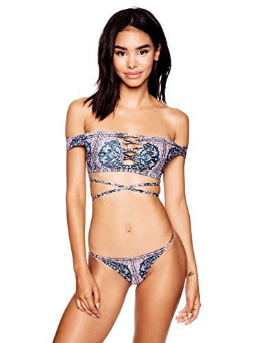 Sherry007 Women's Off The Shoulder Strapless Bandeau Top Brazilian Bottom Swimsuit Bikini Set