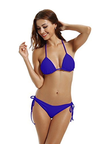 zeraca Women's Tie Side Bottom Triangle Bikini Swimsuits - Image 3