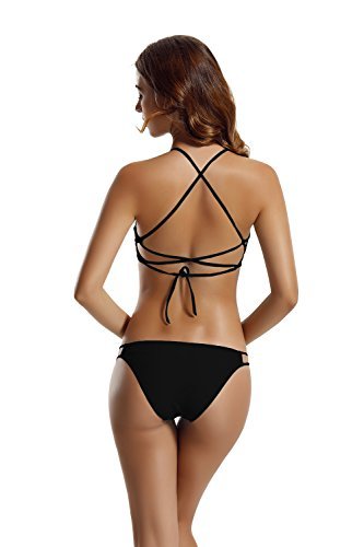 zeraca Women's Strappy Cross Criss Triangle Bikini Bathing Suits - Image 3