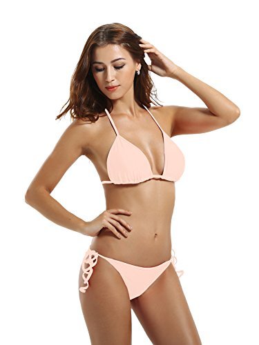 zeraca Women's Tie Side Pantie Triangle Bikini Set - Image 5