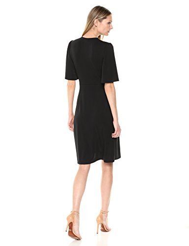Amazon Brand - Lark & Ro Women's Short Sleeve Matte Jersey Knot-Front Wrap Dress - Image 3