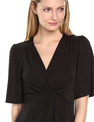 Amazon Brand - Lark & Ro Women's Short Sleeve Matte Jersey Knot-Front Wrap Dress - Image 4