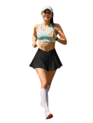 Athletic Shorts for Women 2 in 1 Flowy Running Shorts with Pockets Spandex Butterfly Workout Tennis Skorts