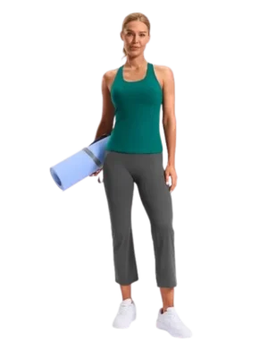 Women's Workout Tank Tops with Built-in Bra Athletic Yoga Shirts