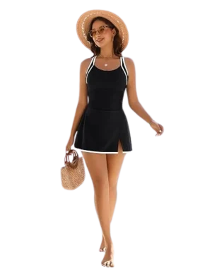 BMJL Womens One Piece Swimsuits Swim Dress Cute Tummy Control Bathing Suit