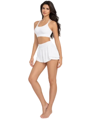 Athletic Running Shorts for Women High Waisted Flowy Shorts Butterfly Summer Gym Workout Golf Active Tennis Skorts